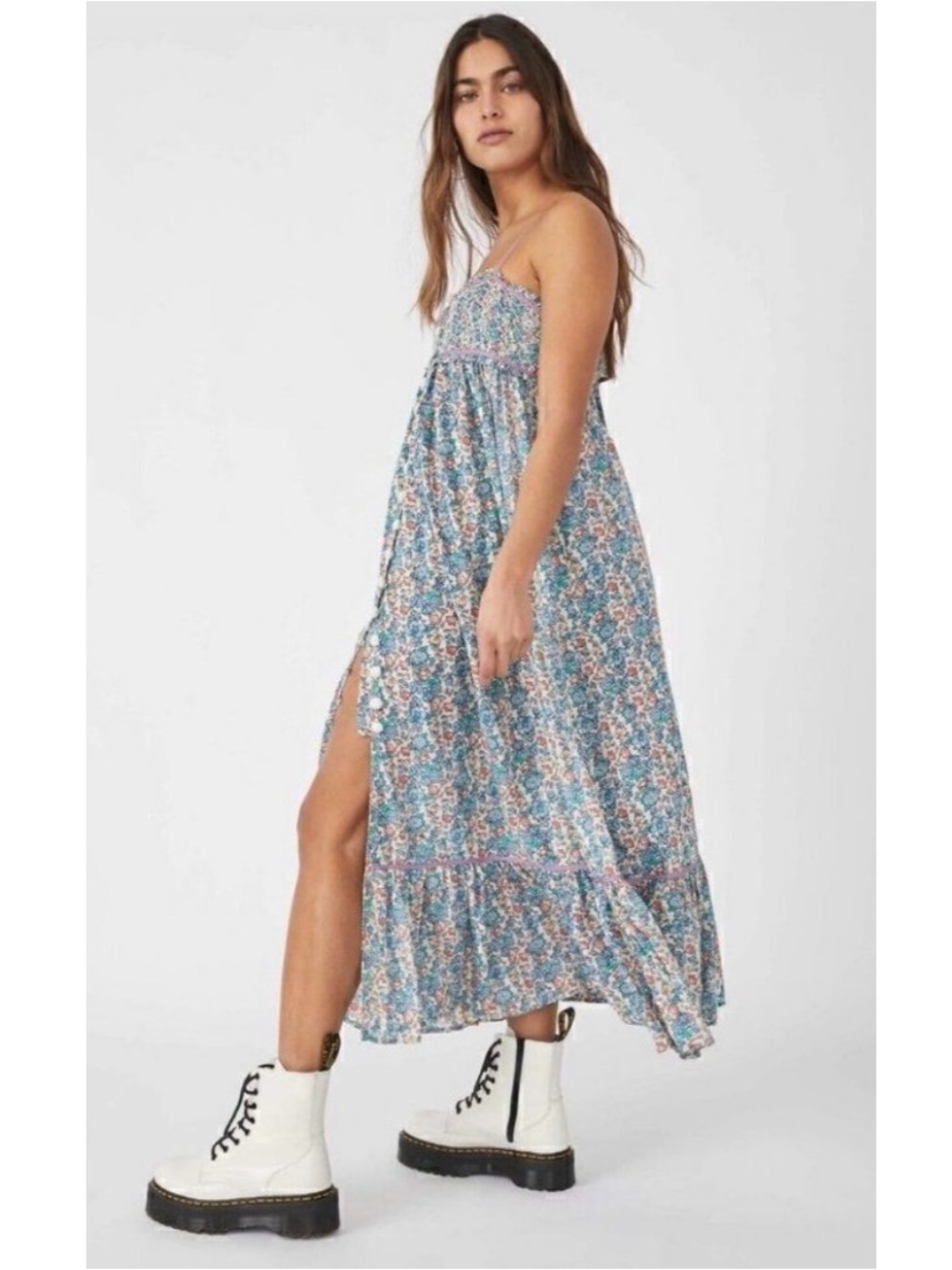 Free People Molly Jo Floral Midi Dress XS